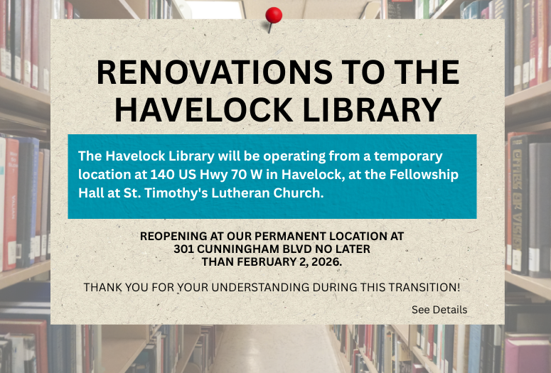 See details of Havelock Library's temporary location